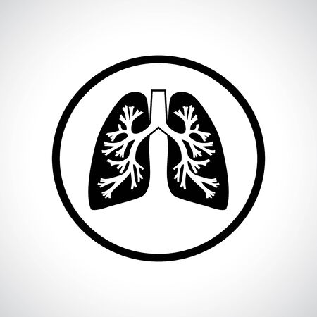 Lungs icon. Flat modern design in a circle.のイラスト素材