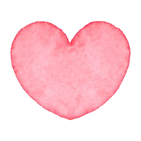 Watercolor heart. Hand drawn abstract art. Design element for Valentines Day, wedding, baby shower, birthday card etc. Vector illustration.のイラスト素材