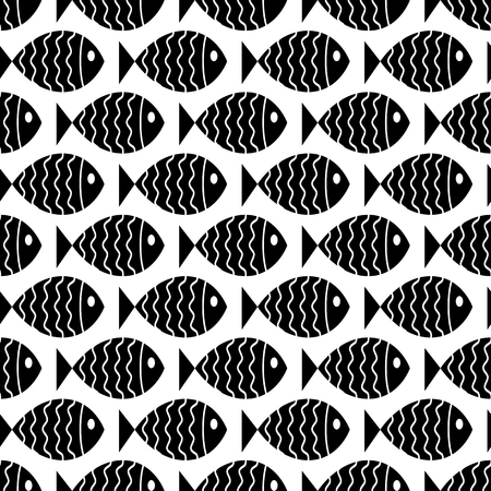 Seamless nautical pattern with fish. Design element for wallpapers, baby shower invitation, birthday card, scrapbooking, fabric print etc.のイラスト素材