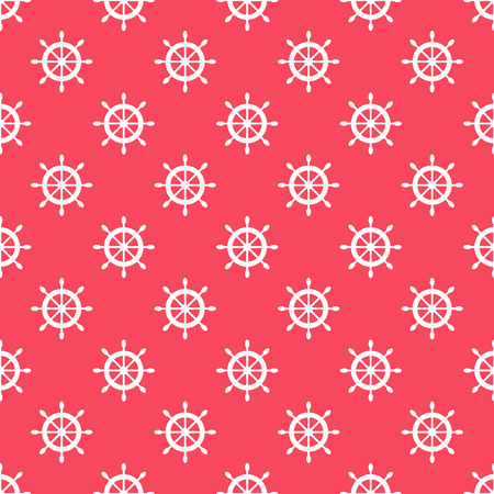 Seamless nautical pattern with scattered ship wheels. Design element for wallpapers, baby shower invitation, birthday card, scrapbooking, fabric print etc.のイラスト素材