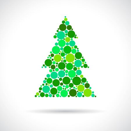 Christmas Tree icon. Infographic symbol with shadow. Festive style graphic design element. Traditional celebration concept.のイラスト素材