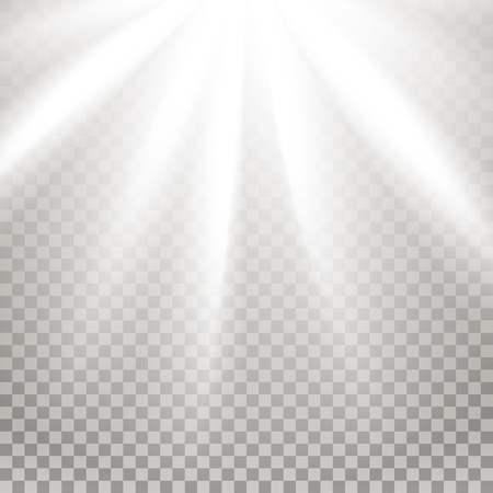 Rays of light. Glaring effect with transparency. Abstract glowing light background. Ready to apply. Graphic element for documents, templates, posters, flyers. Vector illustrationのイラスト素材