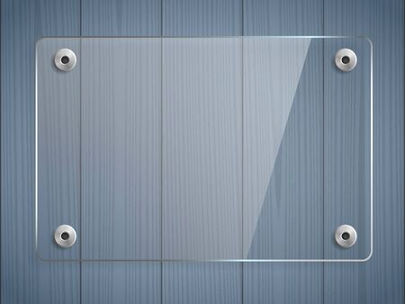 Transparent glass plate mock upのイラスト素材