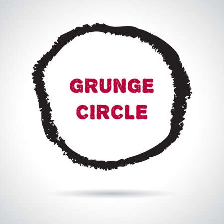 Grunge hand drawn round frameのイラスト素材