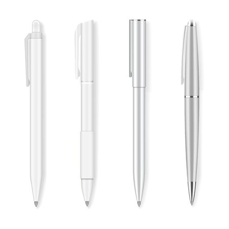 Set of four realistic writing pensのイラスト素材