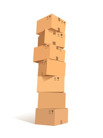 Cardboard boxes stacksのイラスト素材