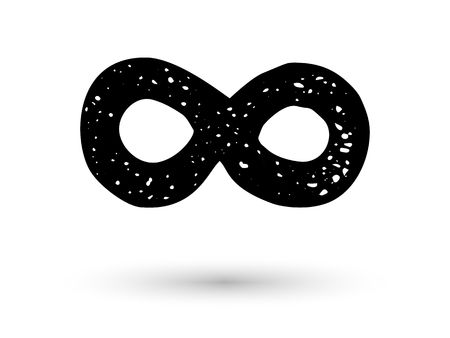 Infinity symbol hand drawn with ink brushのイラスト素材