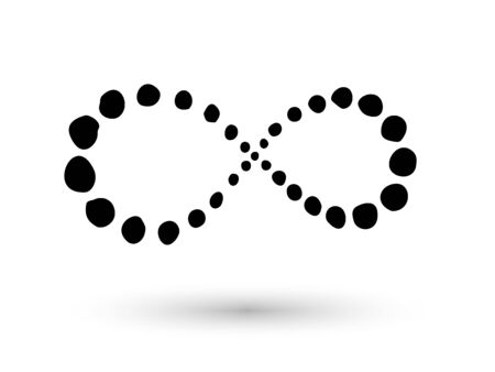 Infinity symbol hand drawn with ink brushのイラスト素材