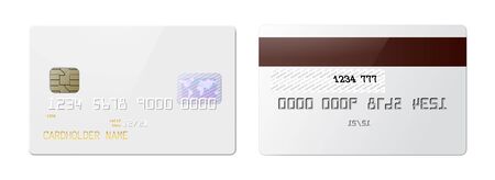 Highly detailed realistic glossy credit cards mock up setのイラスト素材