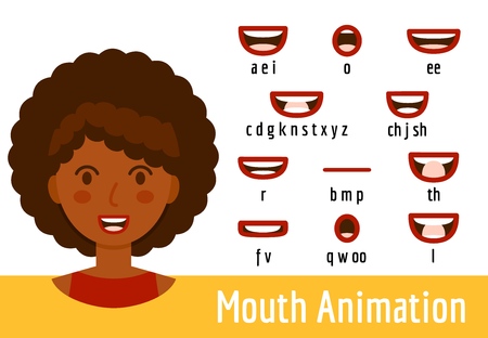 Mouth Lip Sync set isolated on whiteのイラスト素材