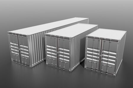 Metallic ship cargo containers 10 20 and 40 feet length