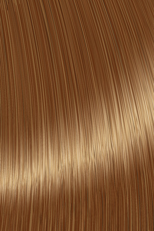 Realistic brown brunette straight hair lock texture with glossy shiny detail. Vector illustration.のイラスト素材