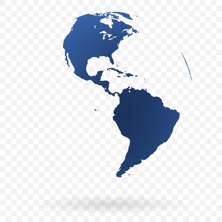 Highly detailed Earth globe symbol, North and South America. Black on white background.のイラスト素材