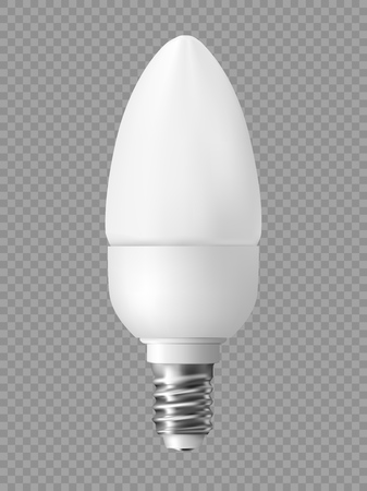 Energy saving light bulb on transparent background. Realistic vector illustration.のイラスト素材