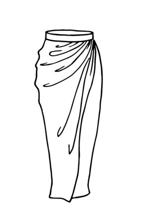 Hand drawn women skirt doodle isolated on white backgroundのイラスト素材