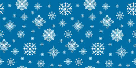 Christmas seamless pattern with scattered snow flakes. Vector illustrationのイラスト素材