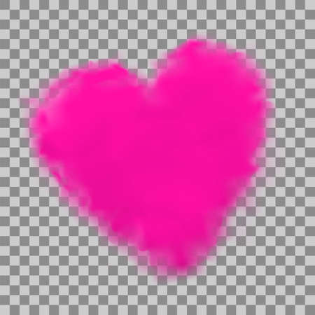 Realistic white cloud flying on blue sky background, vector illustration with transparencyのイラスト素材