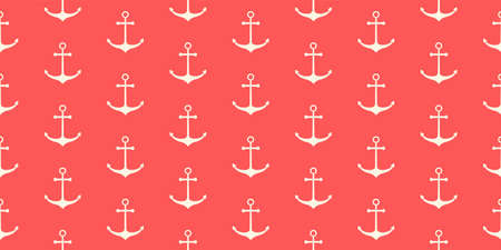 Nautical seamless pattern with ship anchors. Vector illustration