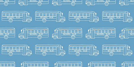 Seamless pattern with school busses, back to school patternのイラスト素材