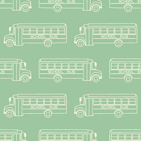 Seamless pattern with school busses, back to school patternのイラスト素材
