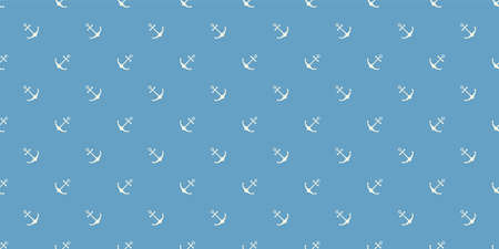 Nautical seamless pattern with geometric ship anchors