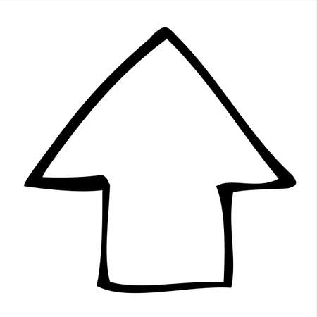 Doodle up arrow symbol hand drawn with thin line. Graphic design element isolated on white background. vector illustrationのイラスト素材