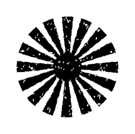 Hand painted sun symbol, hand drawn with crayonのイラスト素材