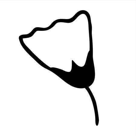Flower doodle hand drawn with black line isolated on white backgroundのイラスト素材
