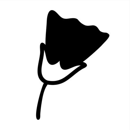 Flower doodle hand drawn with black line isolated on white background. Graphic design element for wedding invitation, birthday card, baby shower, Valentine's Day, scrapbooking. Vector illustrationのイラスト素材