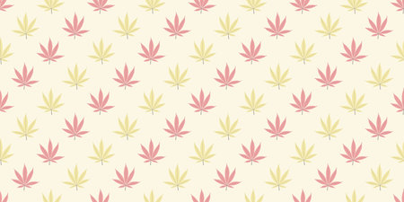 Seamless marijuana background with geometric leaves pattern. Vector illustrationのイラスト素材