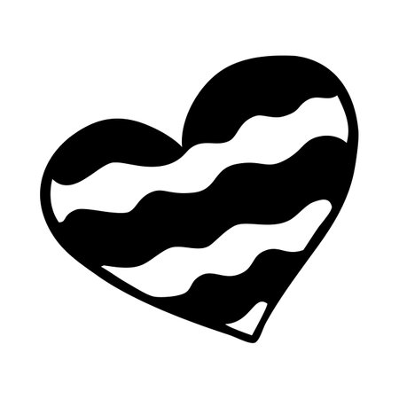 Heart hand drawn with line. Vector illustration isolated on white backgroundのイラスト素材