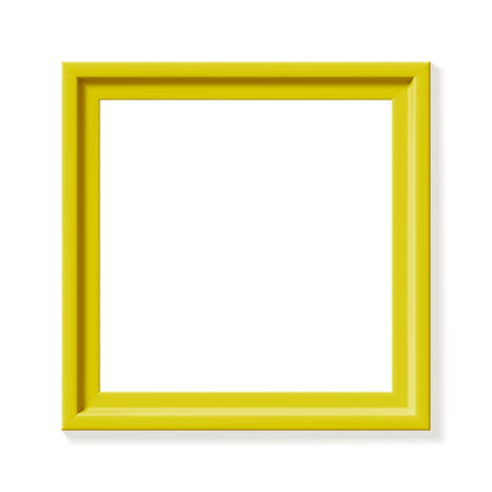 Yellow square picture frame isolated on white backgroundのイラスト素材