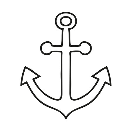 Nautical Anchor, simple style maritime iconのイラスト素材