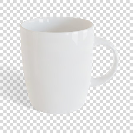 White tea or coffee cup or mug isolated on checkered backgroundのイラスト素材