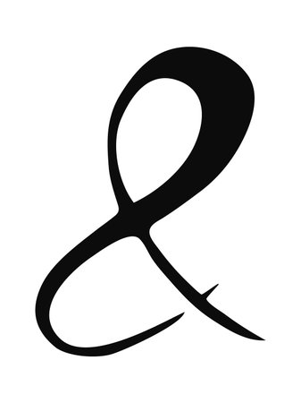 Hand painted black ink ampersand symbol isolatedのイラスト素材