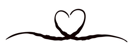 Heart Valentines Day swash hand painted withのイラスト素材