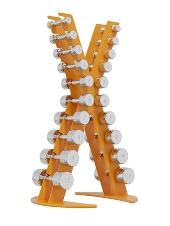 Gym Dumbbell rack, a stand for weightlifting gymの写真素材