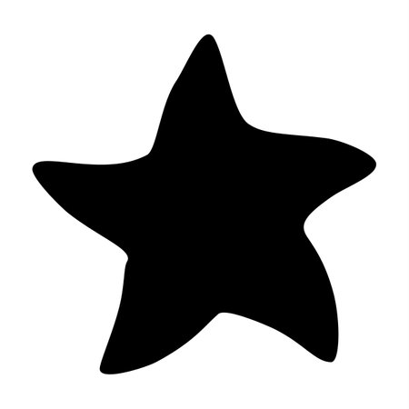 Star shape hand painted with ink paint, isolated on white background. Vector illustrationのイラスト素材