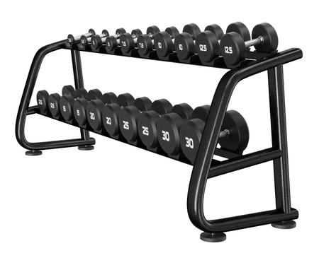 Gym Dumbbell rack, a stand for weightlifting gymの写真素材