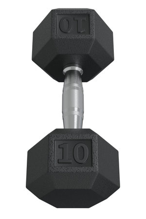 Hex Dumbbell with number 10, weightlifting gymの写真素材