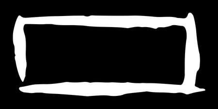 Rectangle frame hand painted with white paintのイラスト素材