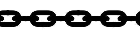 Seamless curb chain black silhouette clip art cut out on transparent backgroundの写真素材
