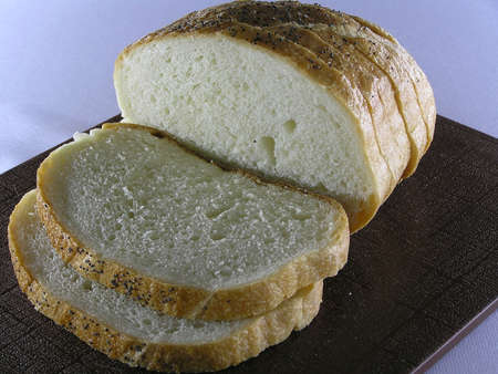 On a photo fresh white bread is represented. The photo is made in Ukraine       
