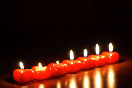 on photo of the candle in the form heart.の写真素材