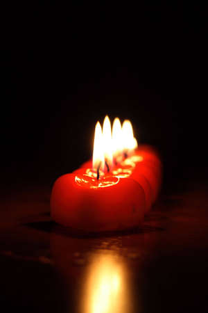 on photo of the candle in the form heart.の写真素材