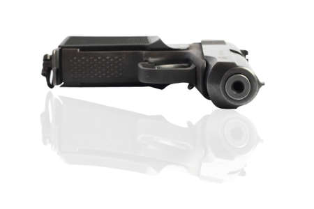 isolated on white automatic handgun weapons armsの写真素材