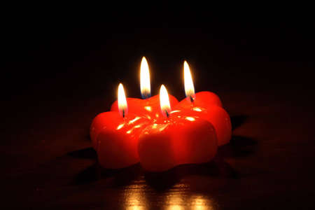 on photo of the candle in the form heart.の写真素材