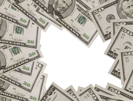 Money on the white backgroundの写真素材