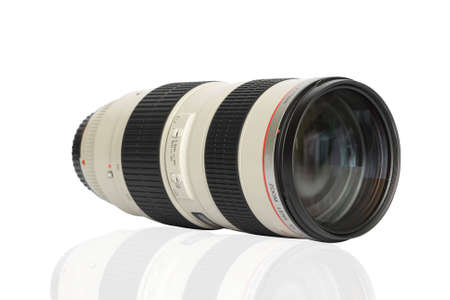 on photo professional lens isolated on whiteの写真素材