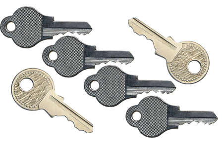 silver keys on the white background